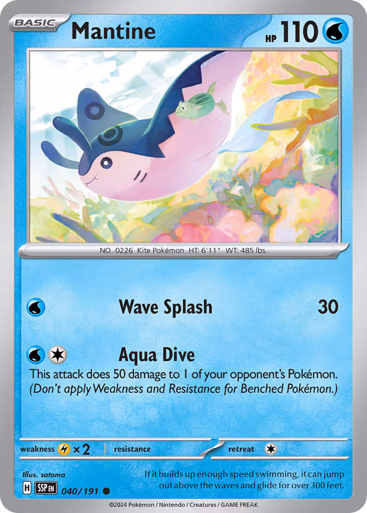 Mantine 40/191 Pokemon card