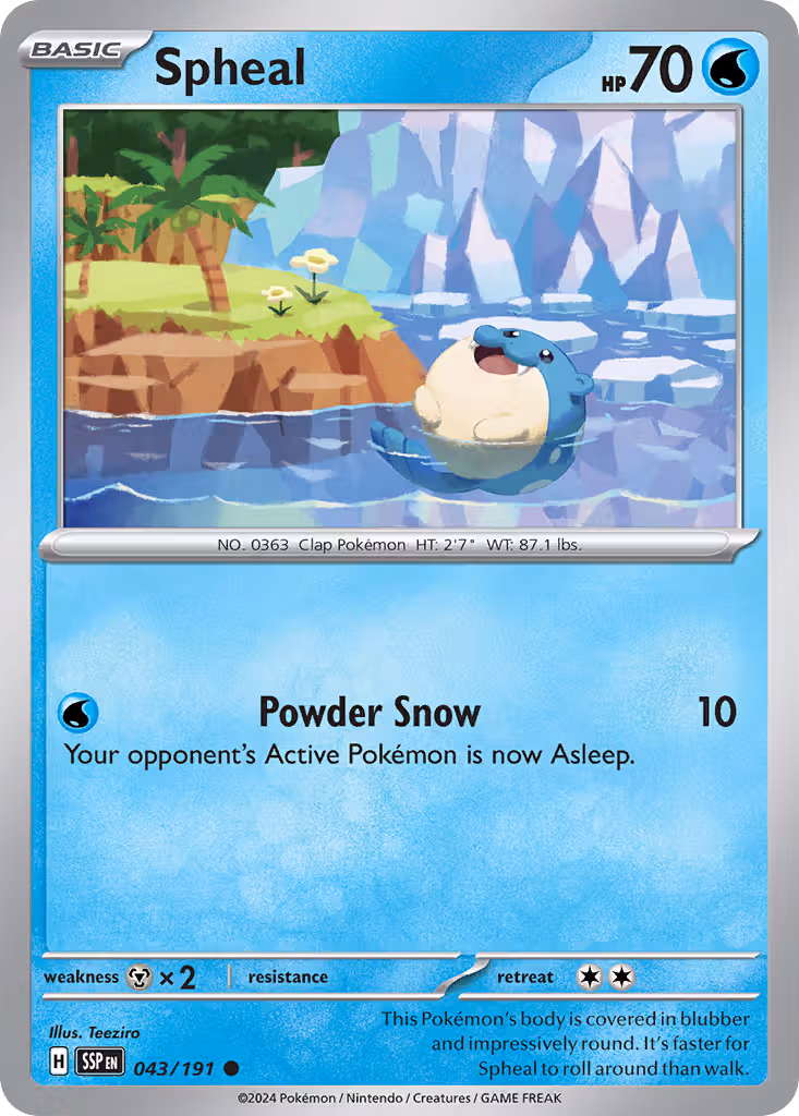 Spheal 43/191 Pokemon card