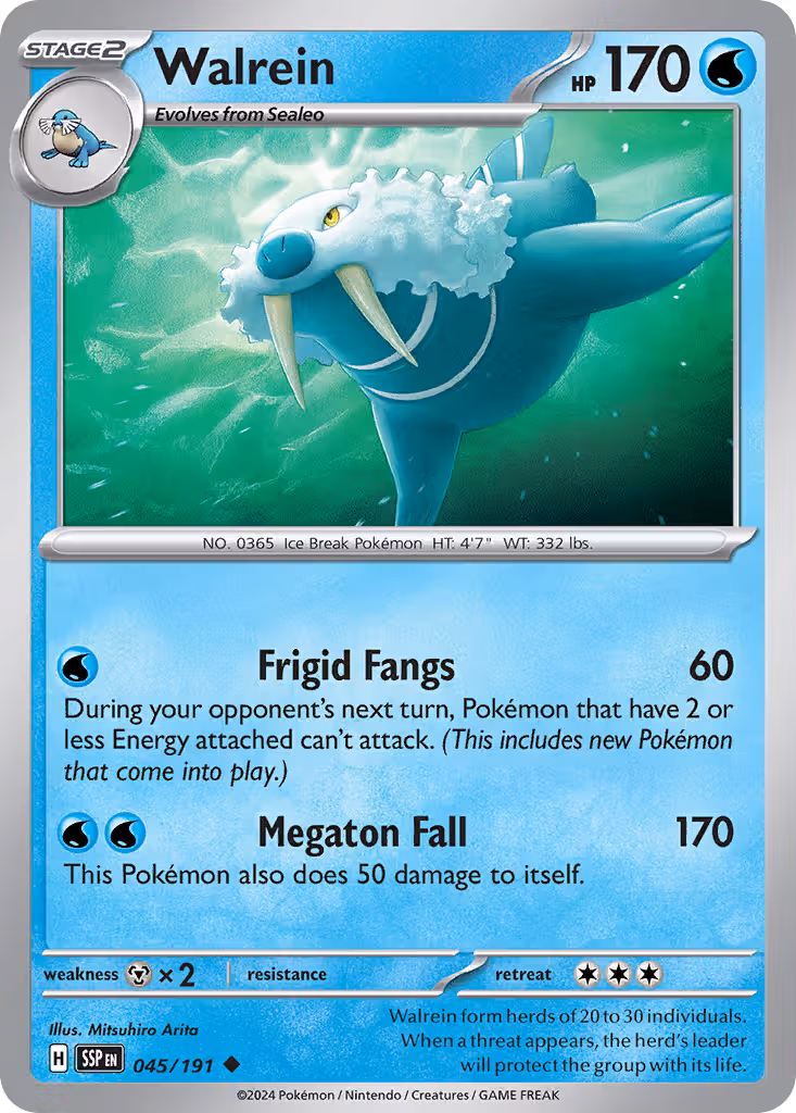 Walrein 45/191 Pokemon card