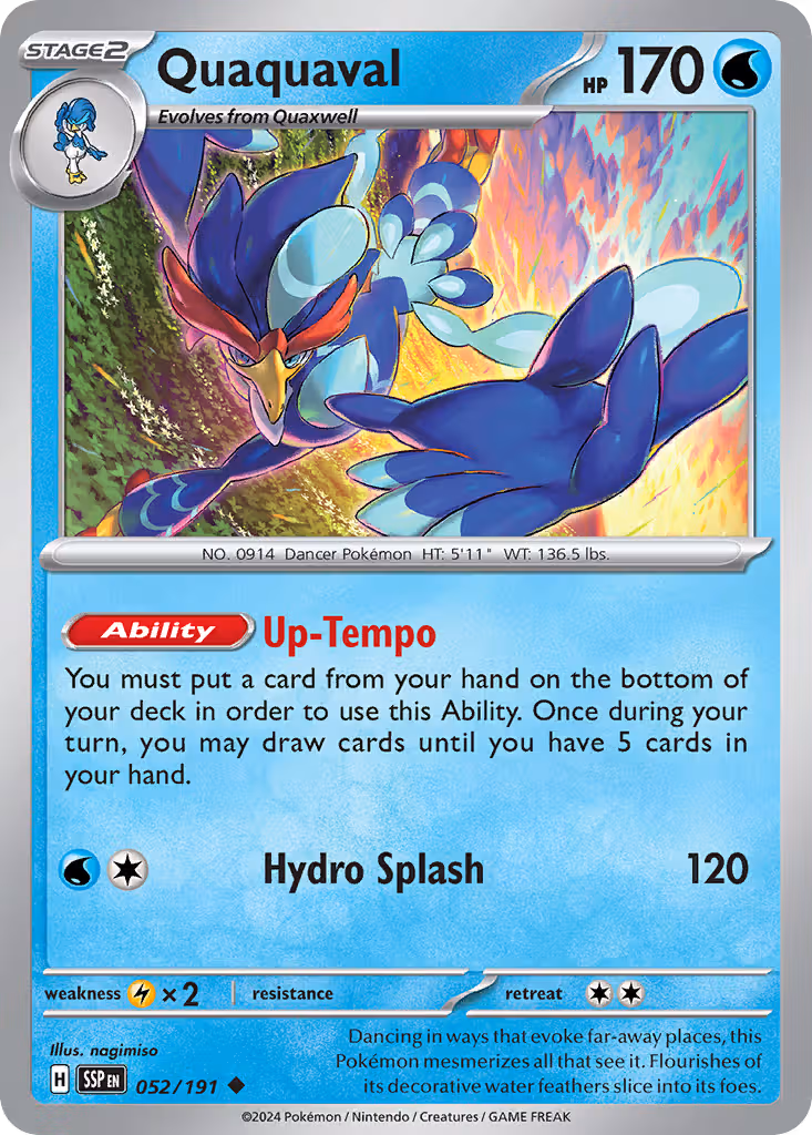 Quaquaval 52/191 Pokemon card