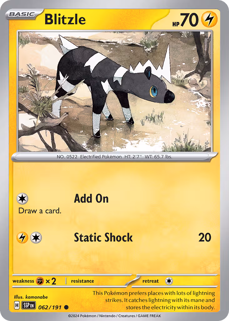 Blitzle 62/191 Pokemon card