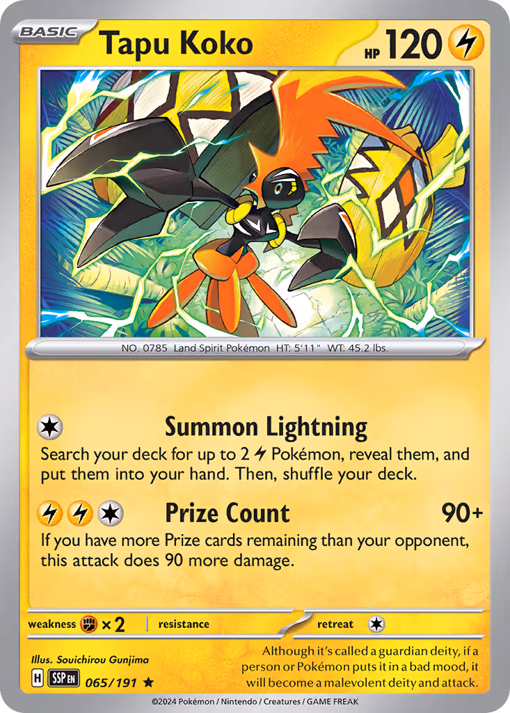 Tapu Koko 65/191 Pokemon card