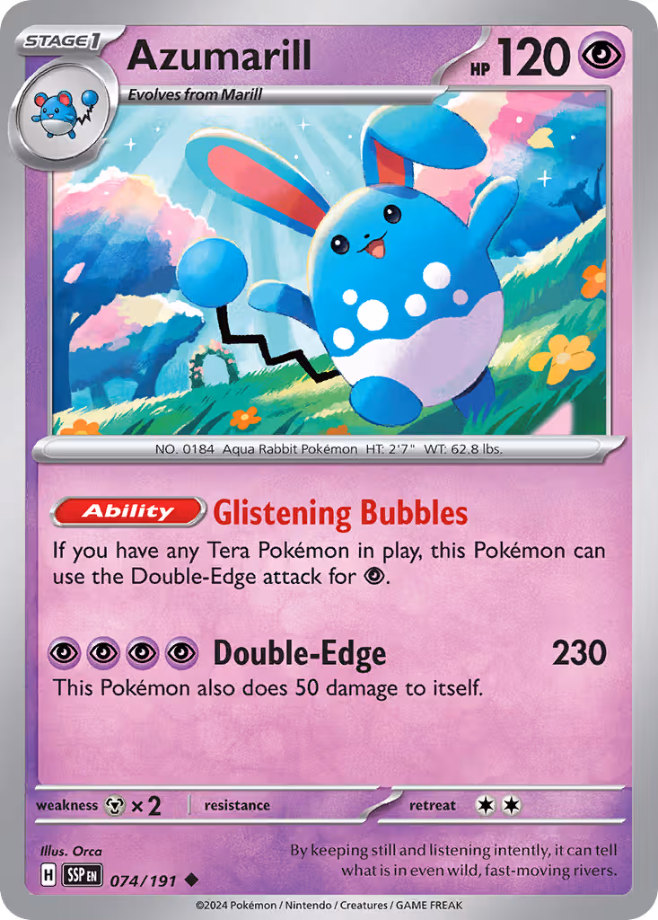 Azumarill 74/191 Pokemon card