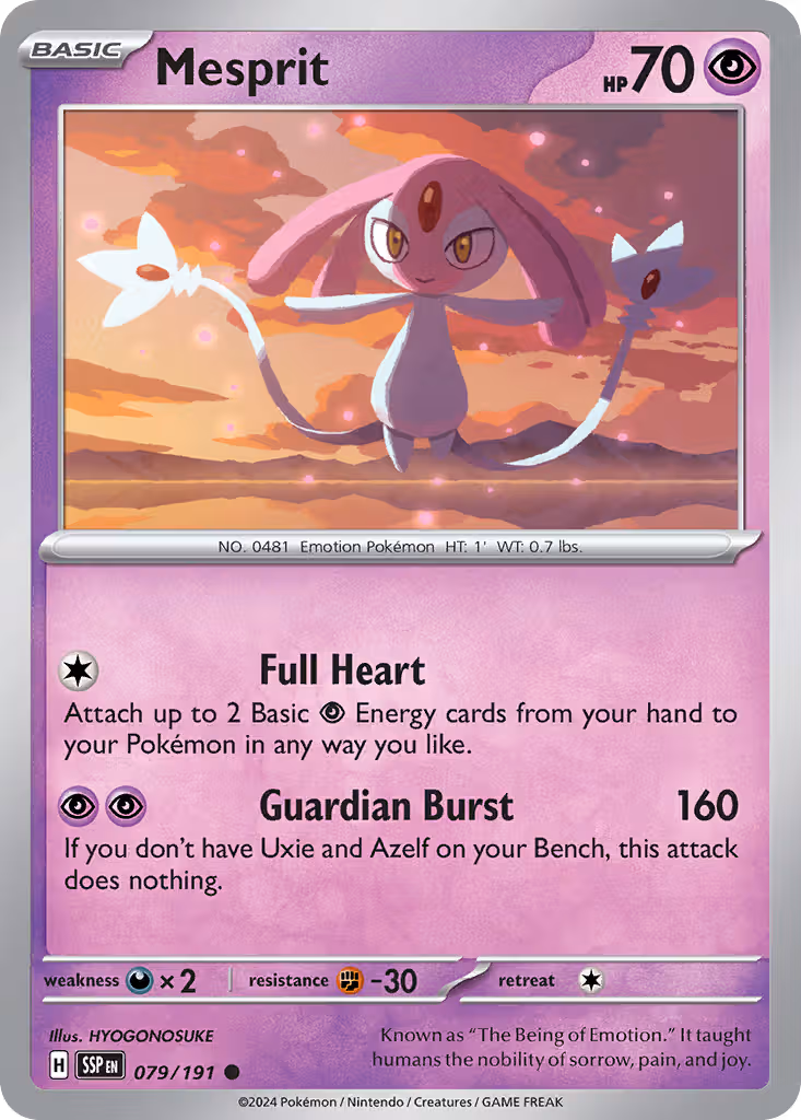 Mesprit 79/191 Pokemon card