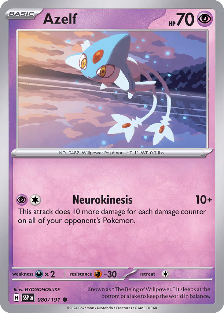 Azelf 80/191 Pokemon card