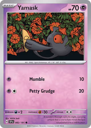 Yamask 82/191 Pokemon card