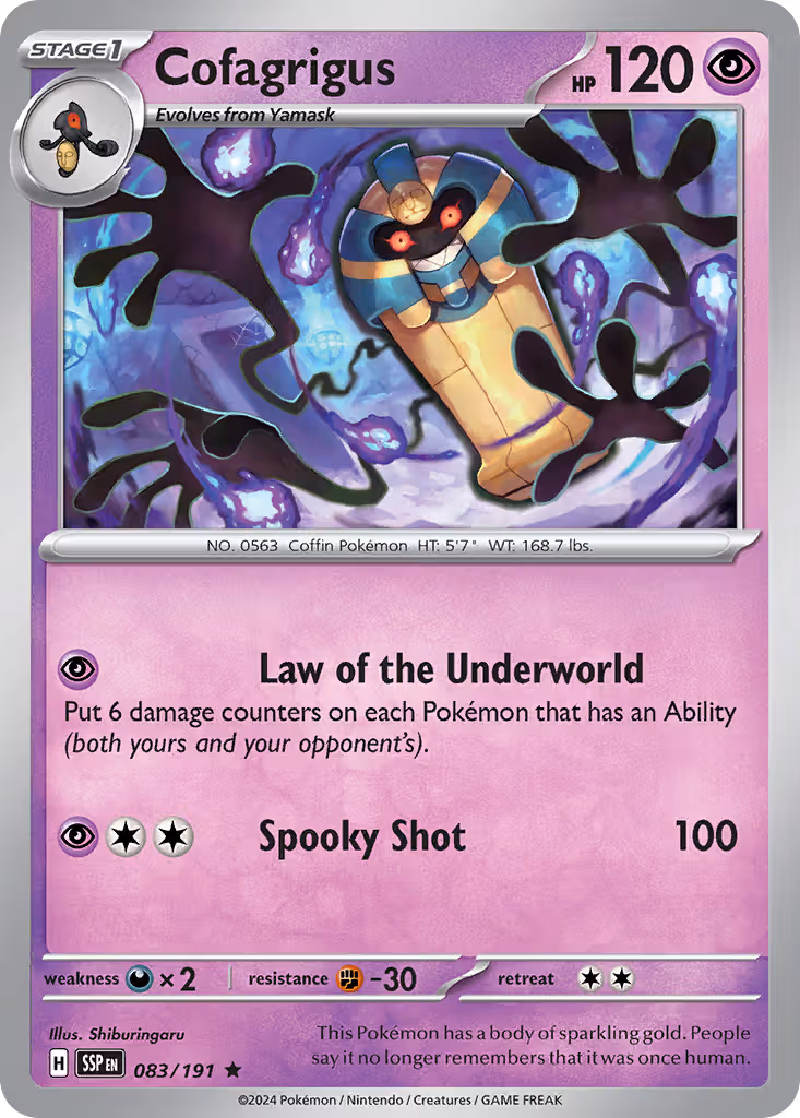 Cofagrigus 83/191 Pokemon card