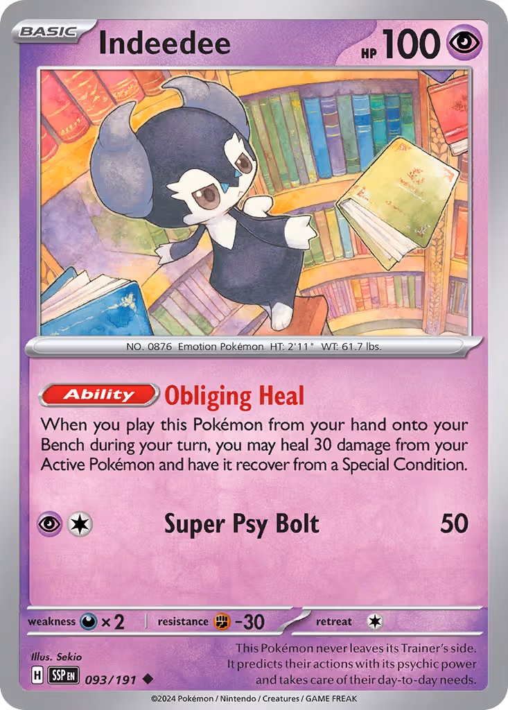 Indeedee 93/191 Pokemon card