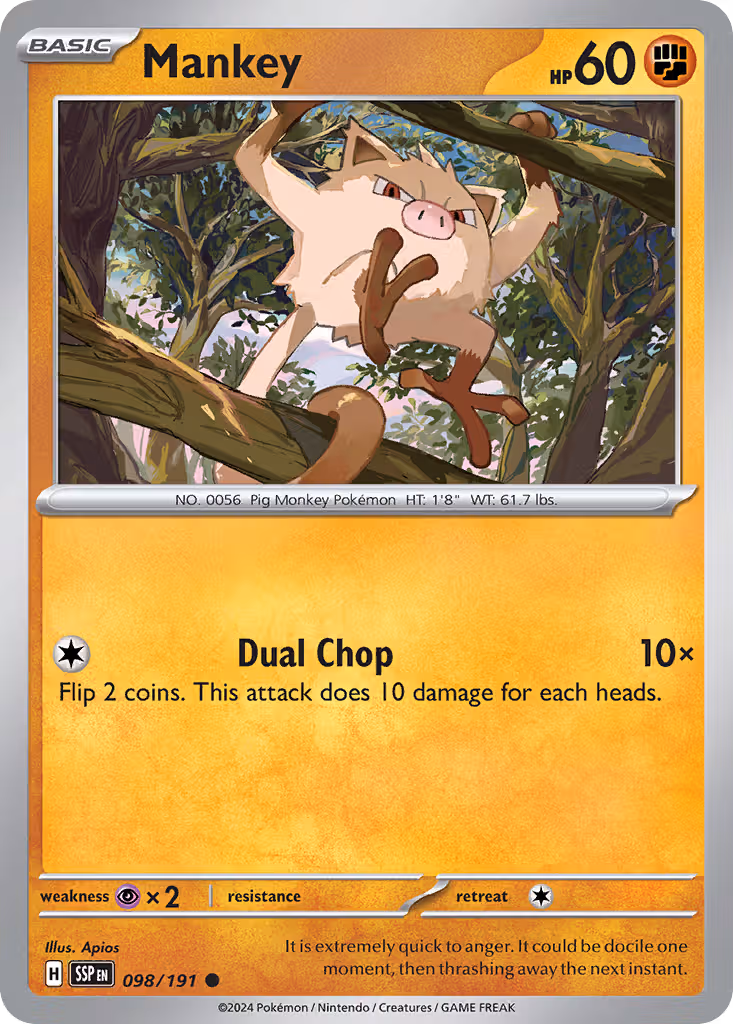 Mankey 98/191 Pokemon card