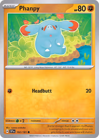 Phanpy 102/191 Pokemon card