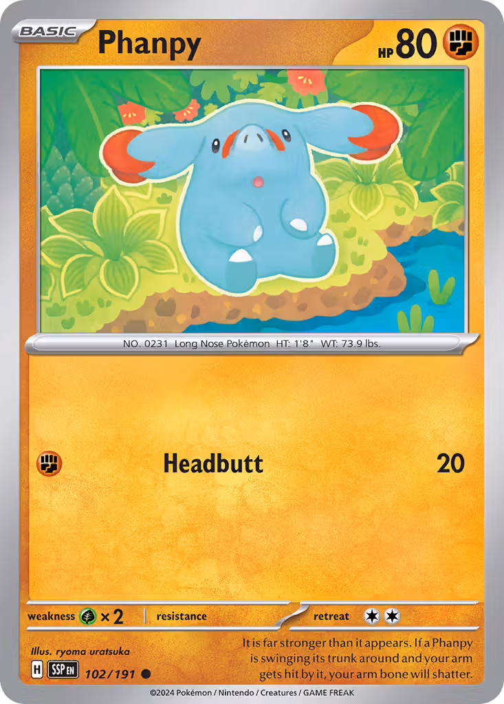 Phanpy 102/191 Pokemon card