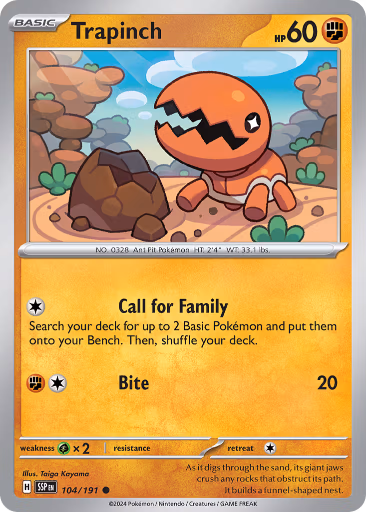 Trapinch 104/191 Pokemon card