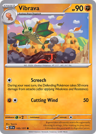 Vibrava 105/191 Pokemon card