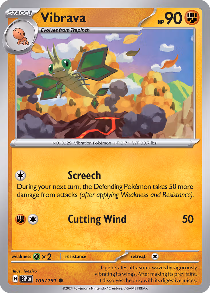 Vibrava 105/191 Pokemon card