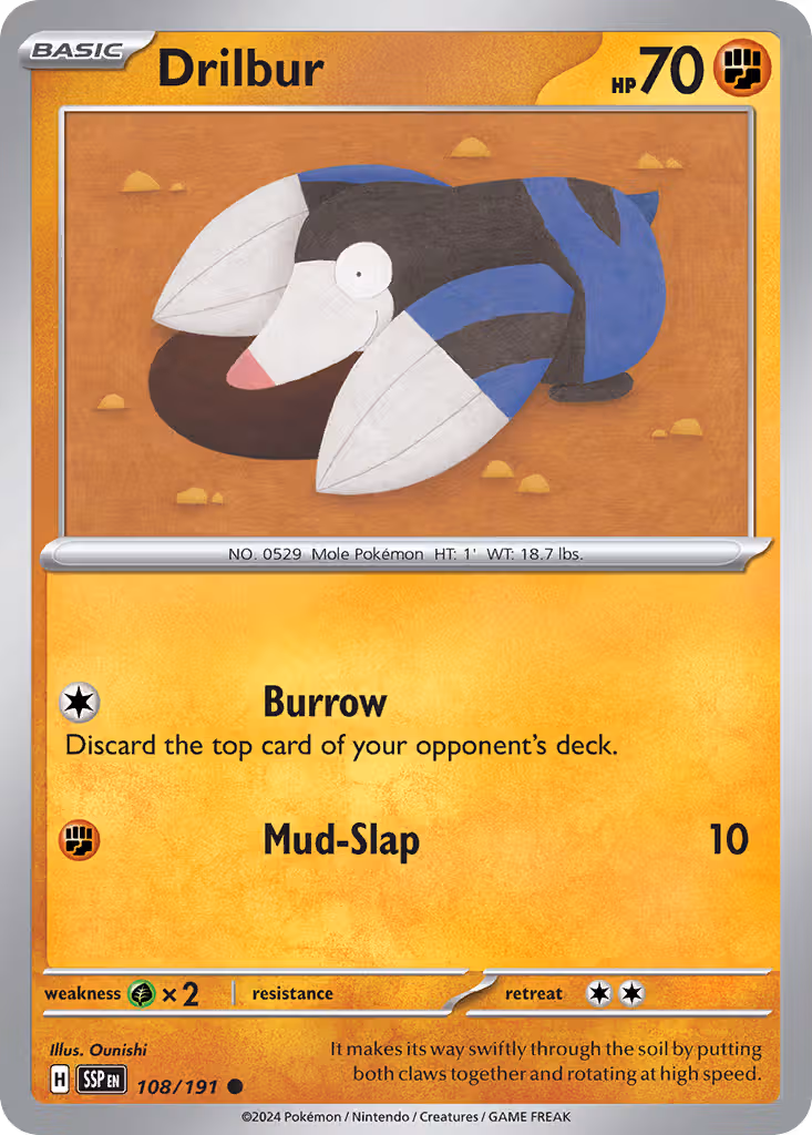 Drilbur 108/191 Pokemon card