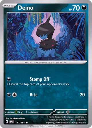 Deino 117/191 Pokemon card