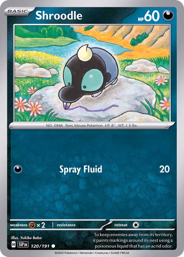 Shroodle 120/191 Pokemon card