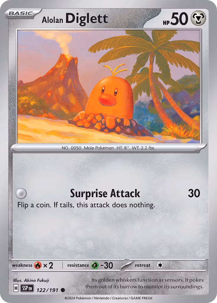 Alolan Diglett 122/191 Pokemon card