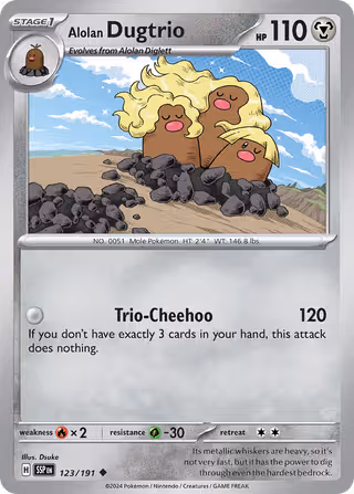 Alolan Dugtrio 123/191 Pokemon card
