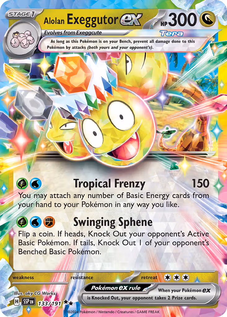 Alolan Exeggutor ex 133/191 Pokemon card