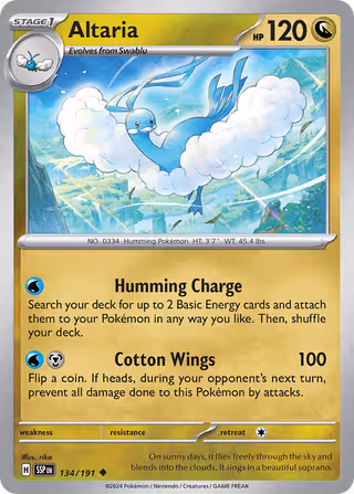 Altaria 134/191 Pokemon card