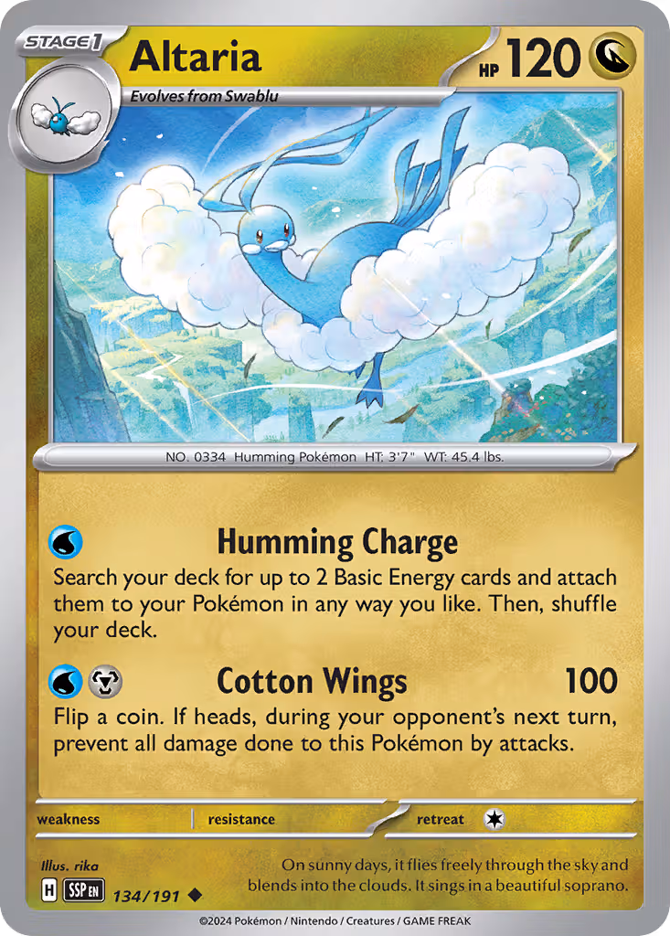 Altaria 134/191 Pokemon card
