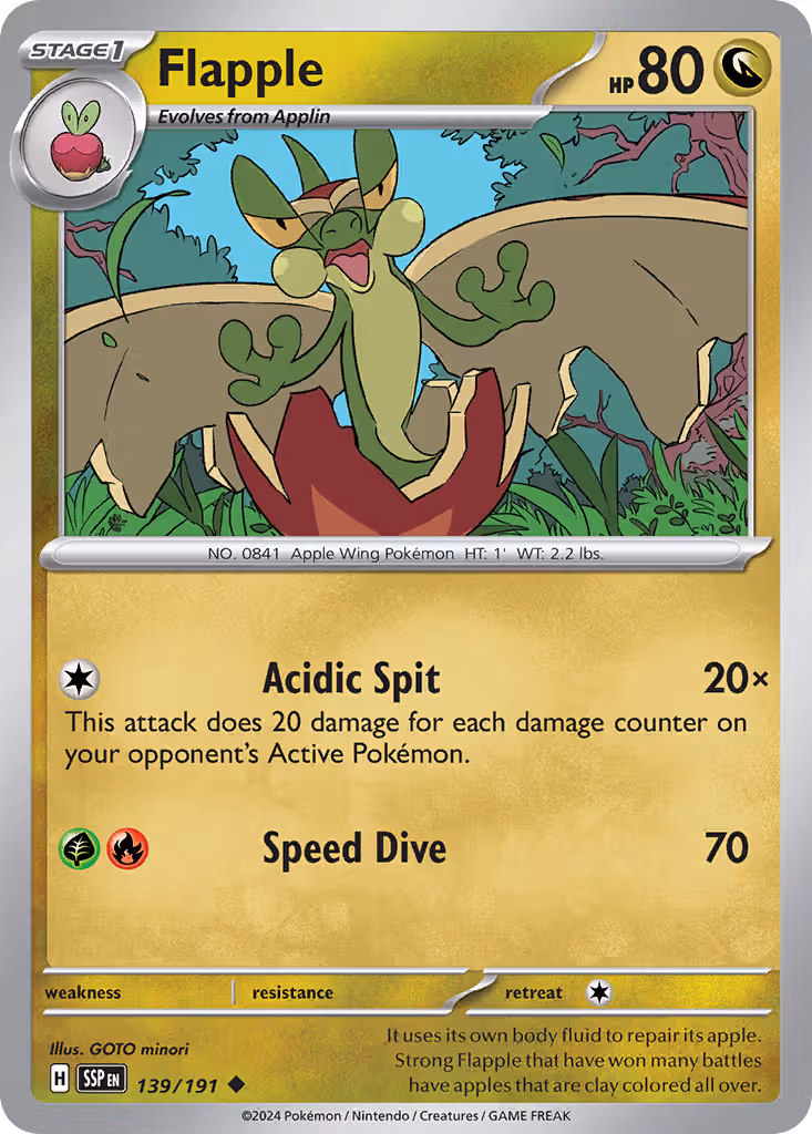 Flapple 139/191 Pokemon card