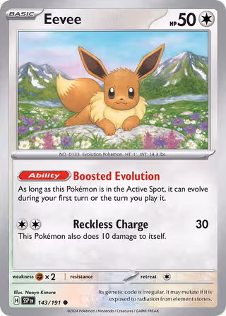 Eevee 143/191 Pokemon card