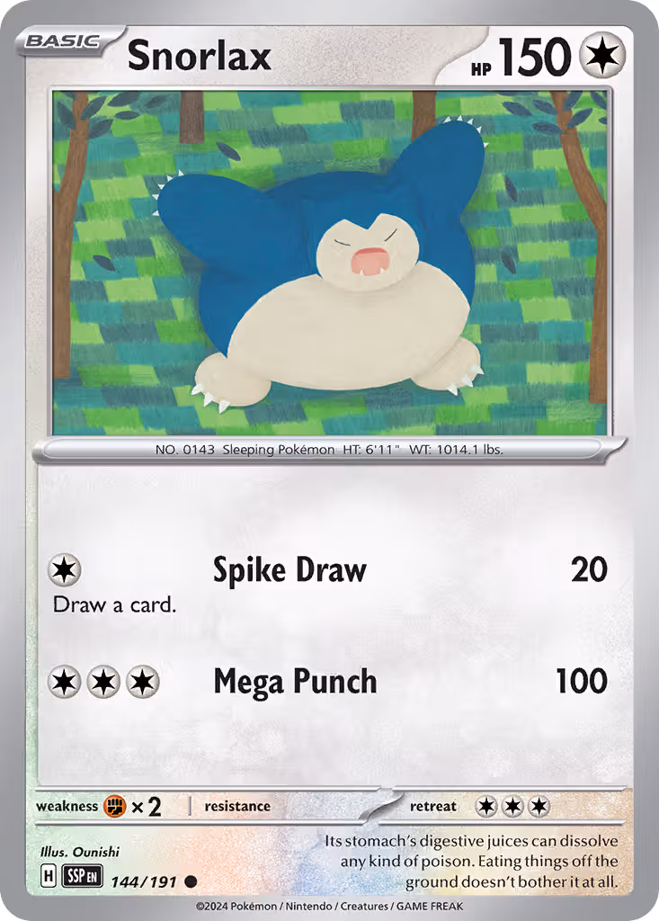 Snorlax 144/191 Pokemon card