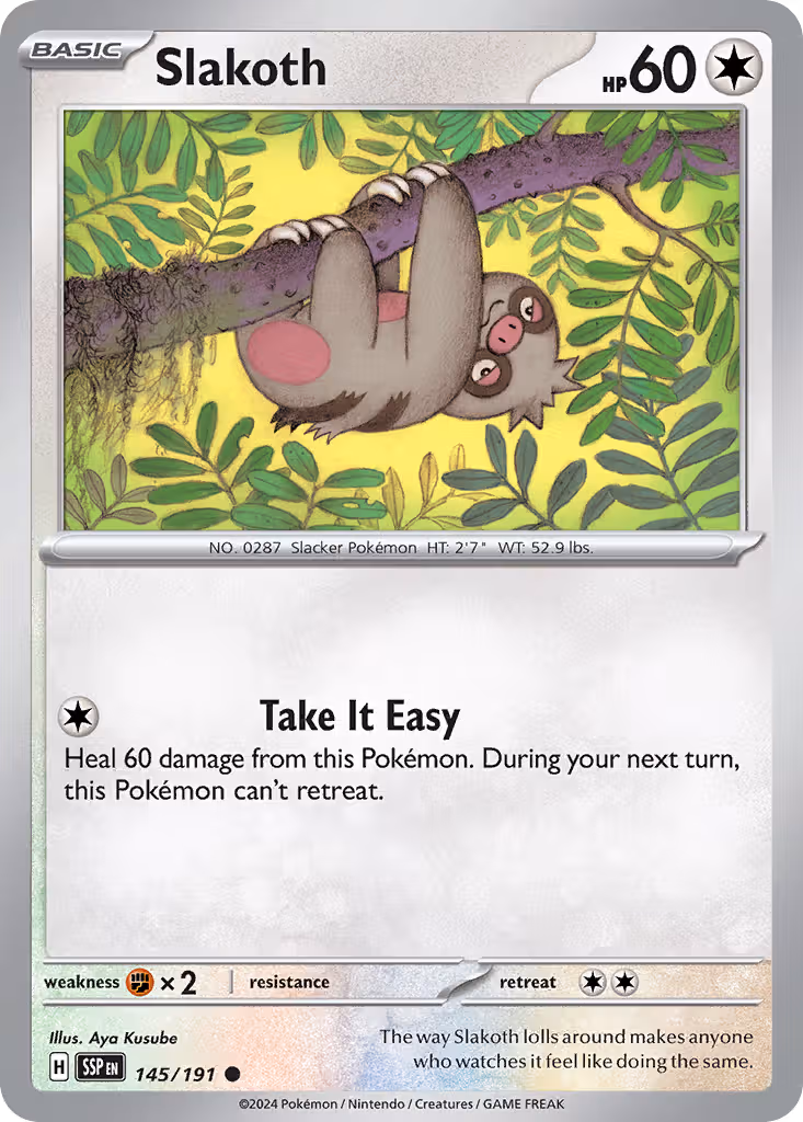 Slakoth 145/191 Pokemon card