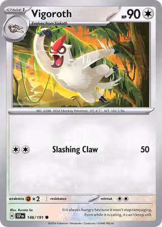 Vigoroth 146/191 Pokemon card