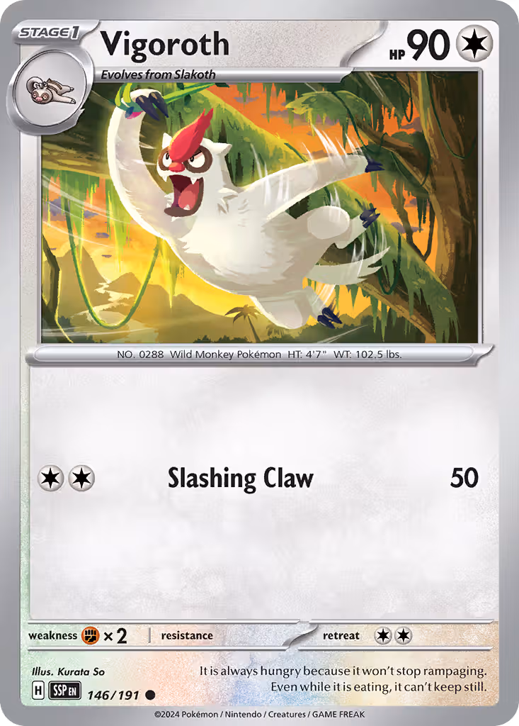 Vigoroth 146/191 Pokemon card