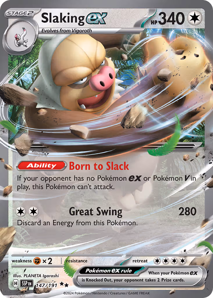 Slaking ex 147/191 Pokemon card