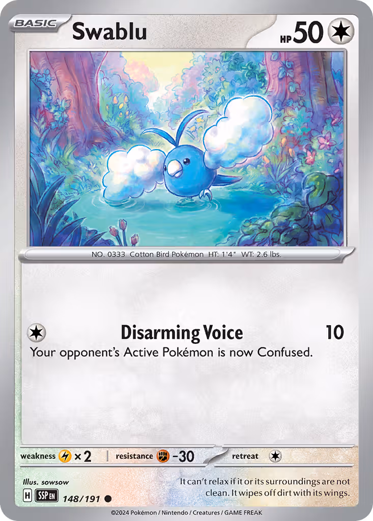 Swablu 148/191 Pokemon card