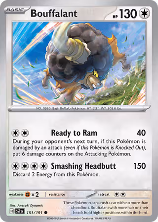 Bouffalant 151/191 Pokemon card