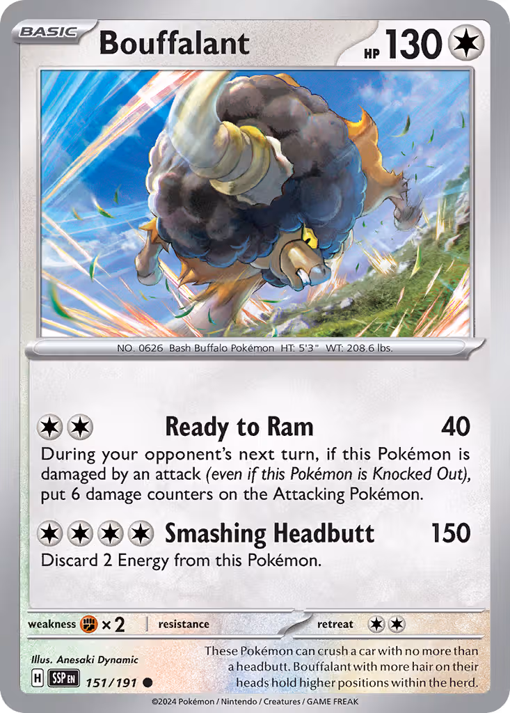 Bouffalant 151/191 Pokemon card