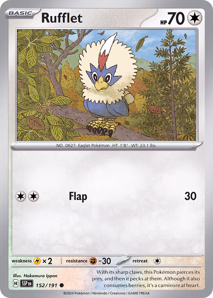 Rufflet 152/191 Pokemon card