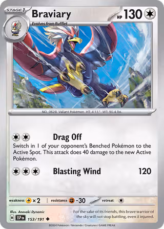 Braviary 153/191 Pokemon card