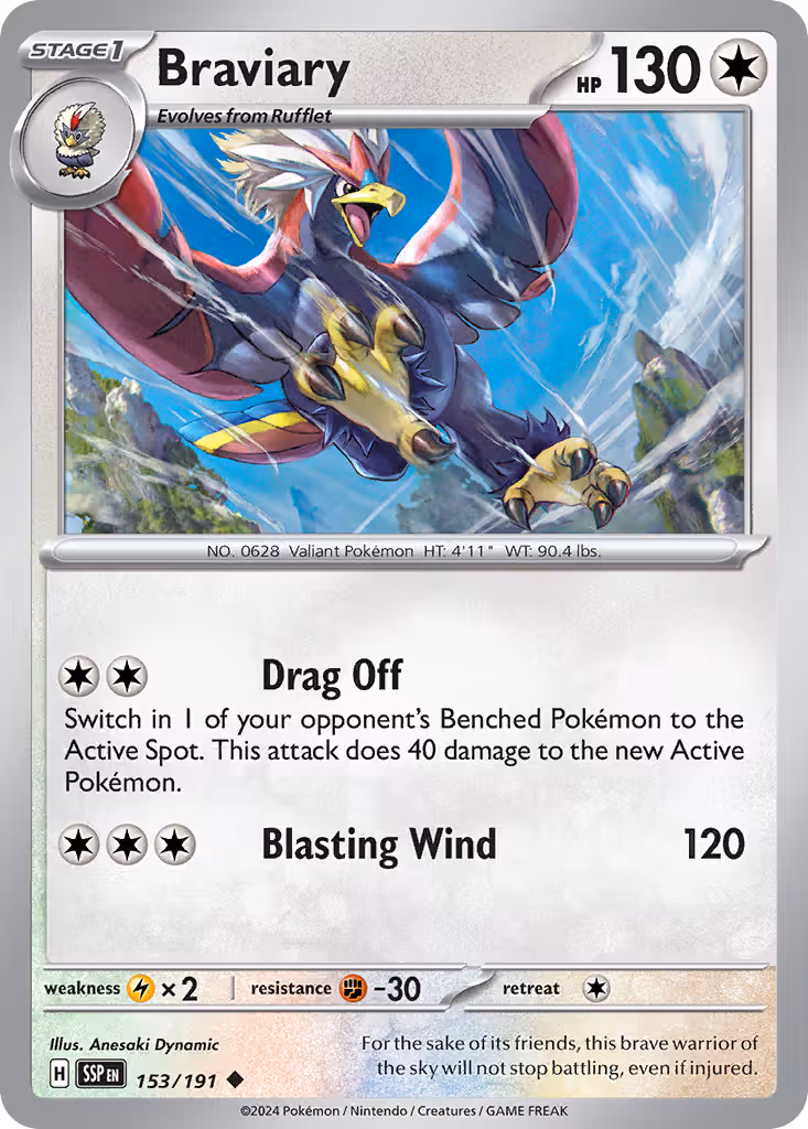 Braviary 153/191 Pokemon card