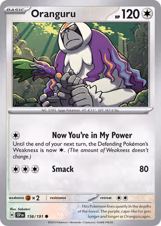 Oranguru 156/191 Pokemon card