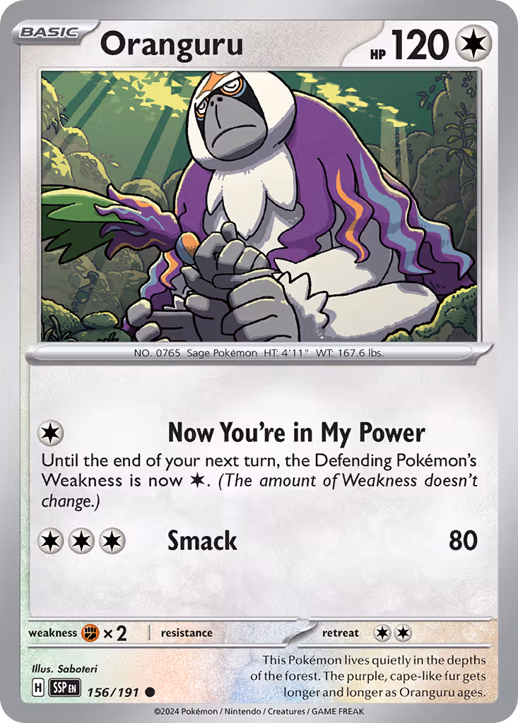 Oranguru 156/191 Pokemon card