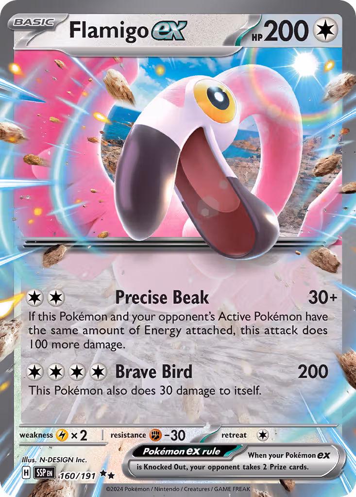 Flamigo ex 160/191 Pokemon card