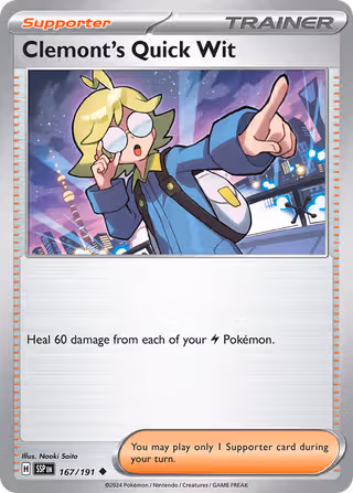Clemont's Quick Wit 167/191 Pokemon card
