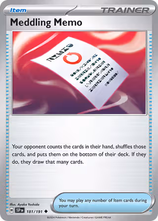 Meddling Memo 181/191 Pokemon card