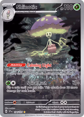 Shiinotic 194/191 Pokemon card