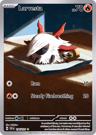 Larvesta 196/191 Pokemon card