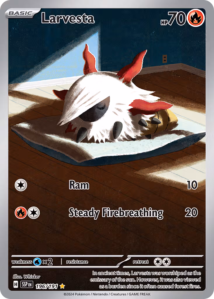 Larvesta 196/191 Pokemon card