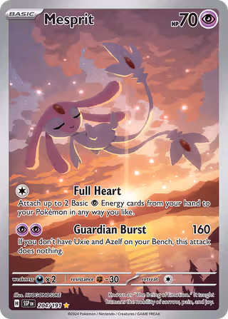 Mesprit 204/191 Pokemon card