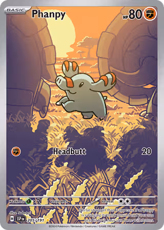 Phanpy 205/191 Pokemon card