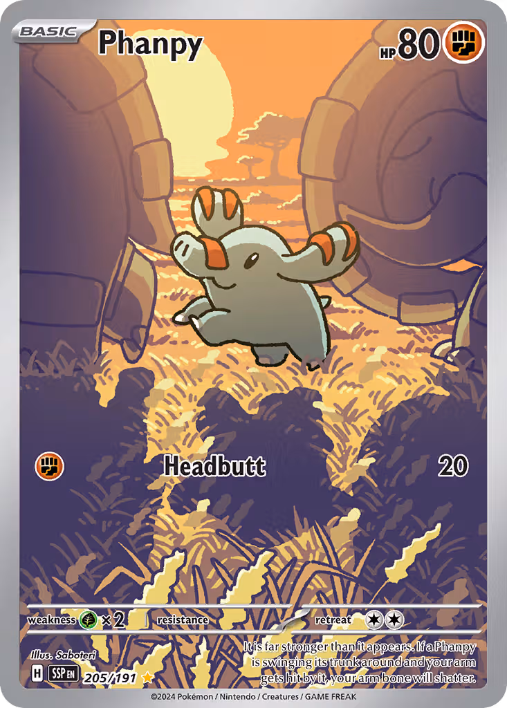 Phanpy 205/191 Pokemon card